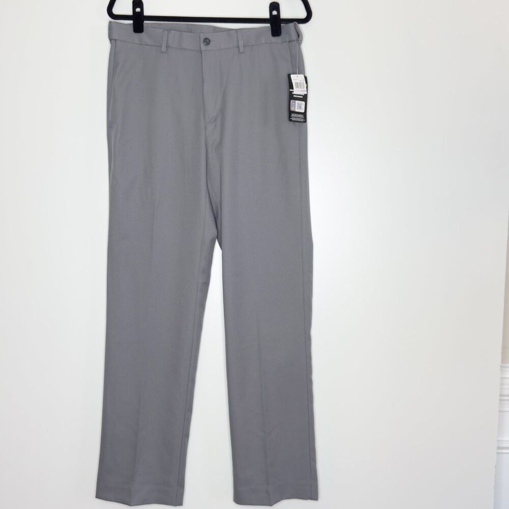 New PGA Tour Flat Front Active Expandable Waistband Golf Pants Mens Size 32 x 32